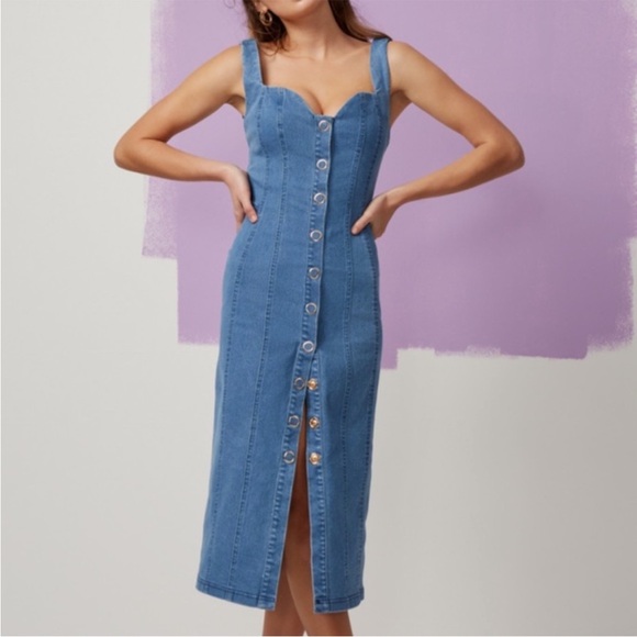 Finders Keepers | Dresses | Finders Keepers Midi Denim Dress
